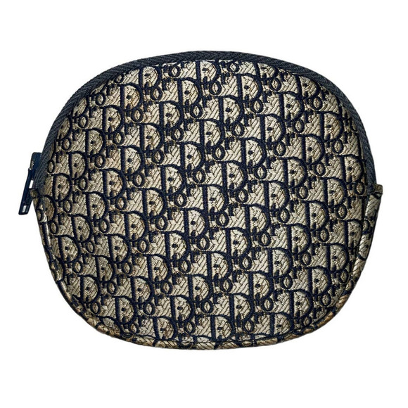 Christian Dior Oblique Blue Canvas Leather Coin Purse - Picture 1 of 15
